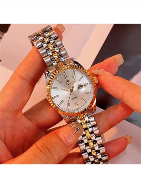 Stainless Steel Women\'s Dress Watch with Date Luminous Fluted Bezel main image 5